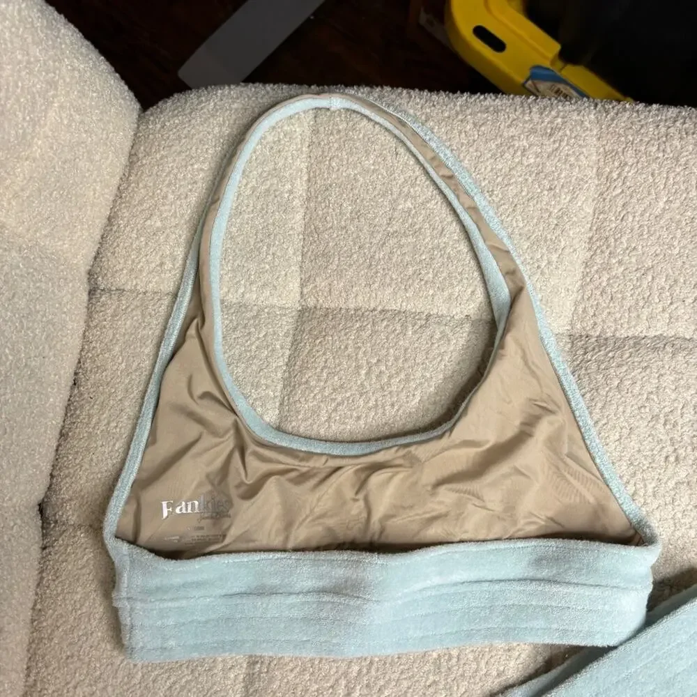 Frankies Bikinis Phoebe Terry Bikini Set in Celeste Blue